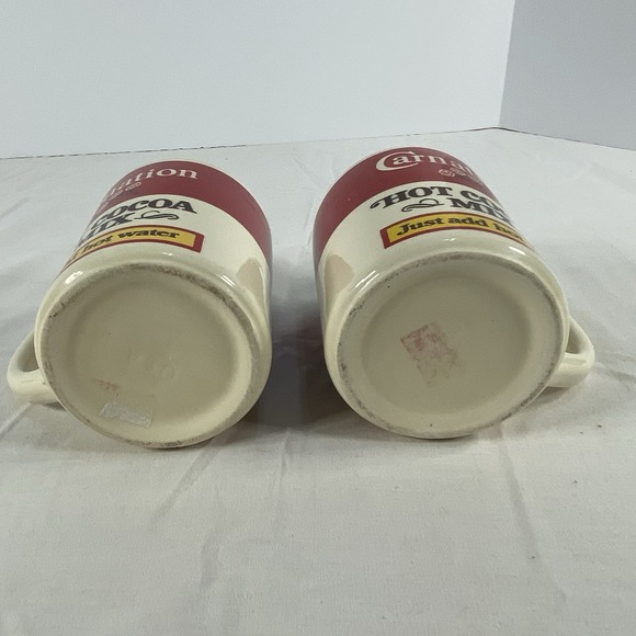 Carnation Hot Cocoa Mug Vintage Advertising Cup Just Add Hot Water SET OF 2 - Picture 6 of 6